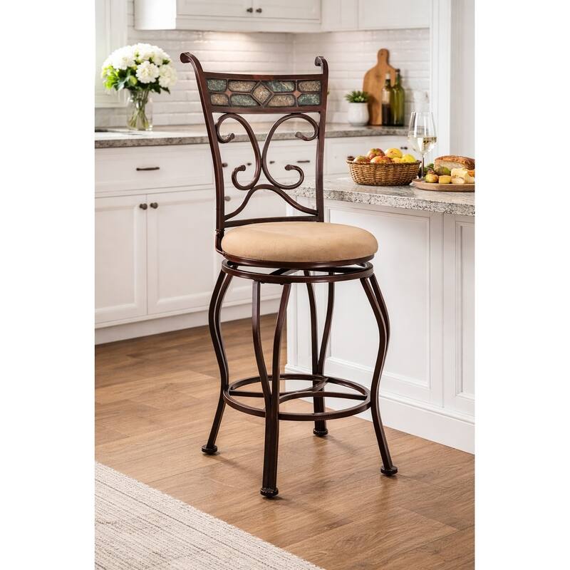 Boraam Beau Metal Swivel Counter or Bar Stool - Counter Height