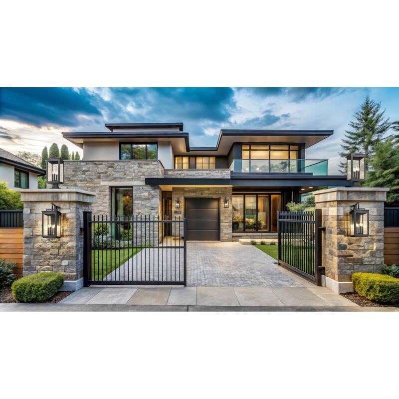 Z-Lite 5019PHBS-SQPM Hartwell 4 Light 24" Tall Post Light with Seedy