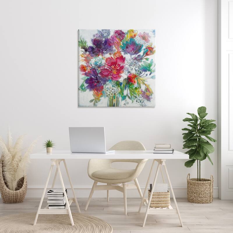 Stupell Whimsical Floral Pop Bouquet Spring Flower Inspired Canvas Wall Art - Multi-Color