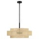 preview thumbnail 11 of 10, Bayou 5-Light Black Coastal Drum Chandelier with Double Rattan Shade - 24''W