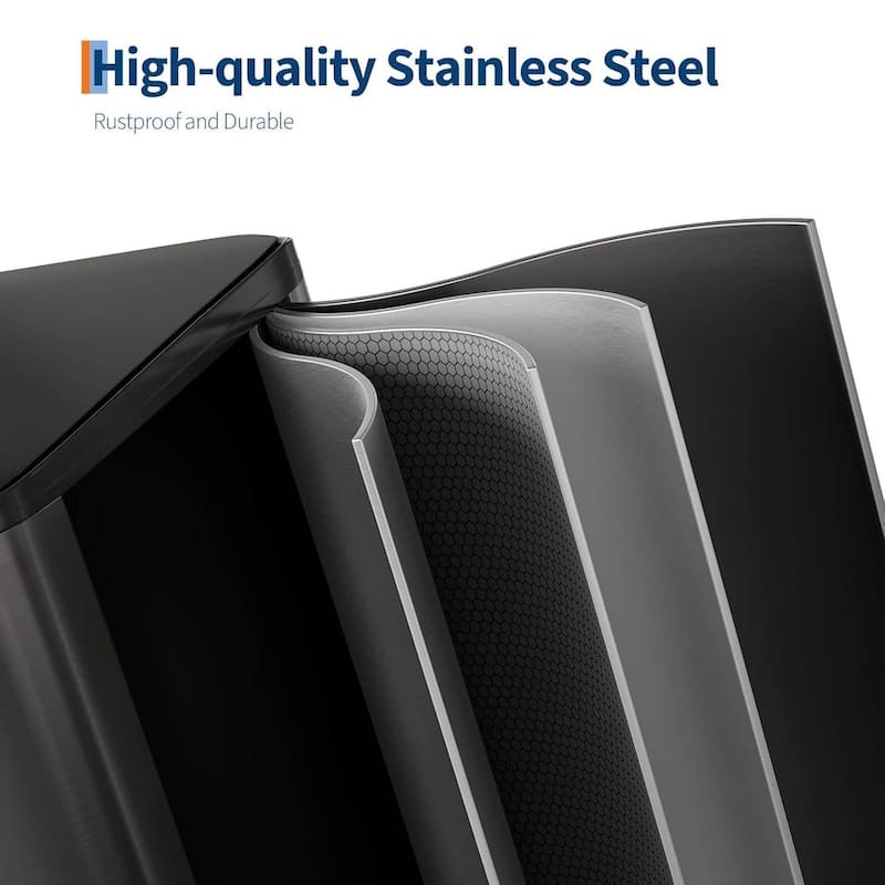 2 x 10.6 Gal Double Trash Can, Stainless Steel Dual Compartment Step-On Trash Can for Kitchen
