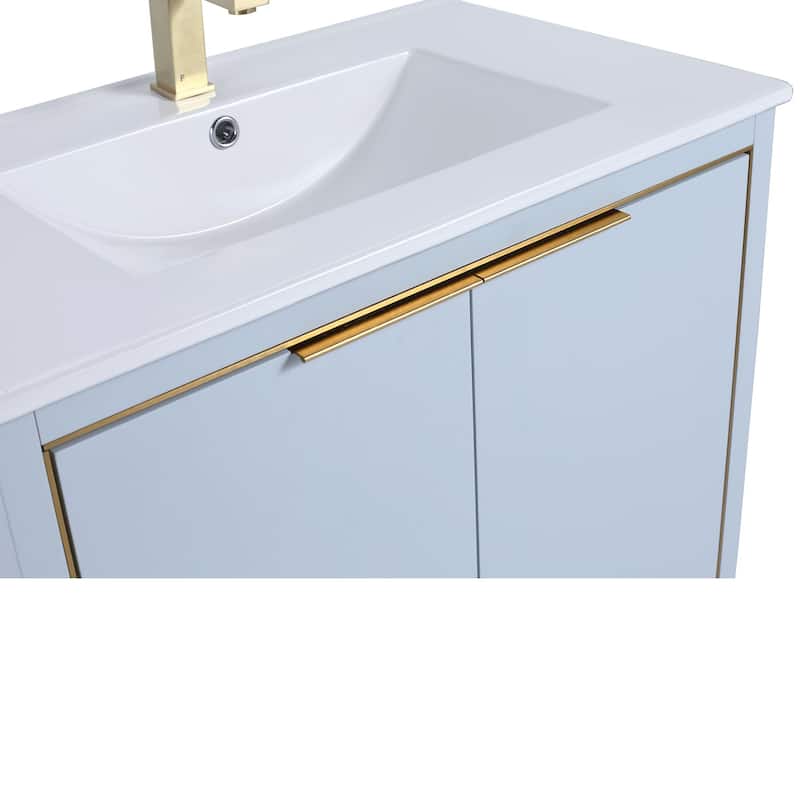 Fine Fixtures Opulence Collection Bathroom Vanity with White Ceramic Sink