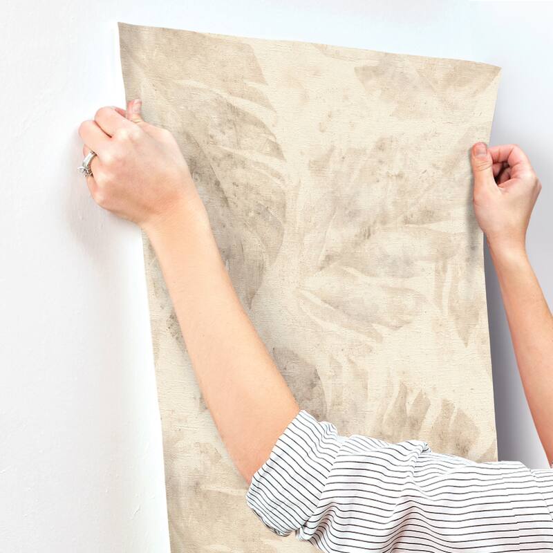 A-Street Prints Sanne Beige Palm Wallpaper