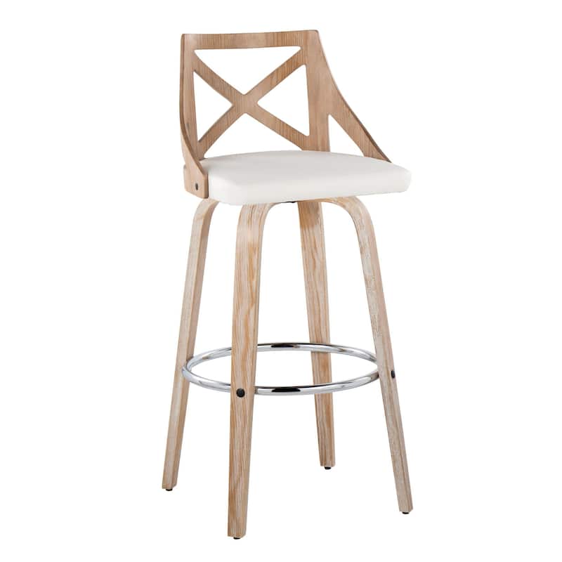 The Gray Barn Charlotte 30" Fixed-Height Bar Stool with Bent Wood Legs (Set of 2)