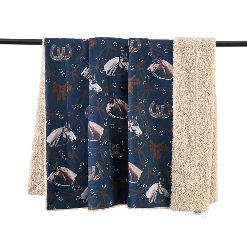 Tasha Polizzi for Paseo Road Western Design Teddy-Backed Bouclé Plush Throw, 50" x 60" - Saratoga