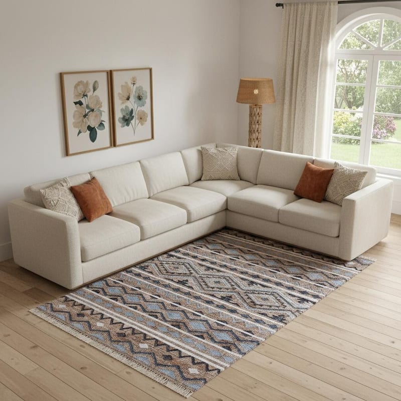 HomeRoots Geometric Bohemian Rectangle Area Rug - 6' X 9' - 6' X 9'