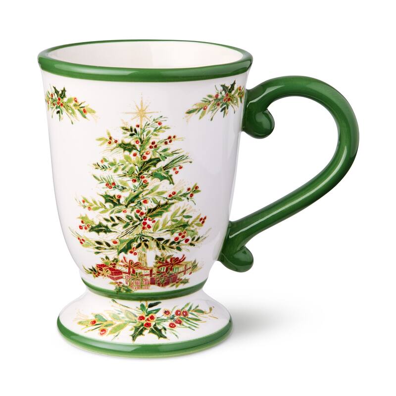 Certified International Holly Tree Set of 4 Ceramic Mugs 16 oz.
