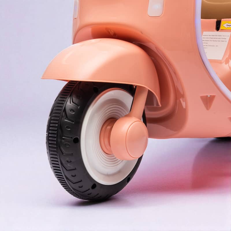 12V Three-Wheeled Kids Electric Motorcycle with LED Lights, Dual Motor, Spacious Storage, Bluetooth, for 3-6 Years
