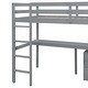 preview thumbnail 38 of 38, Twin Loft Wood Bed with Under-bed, Built-in Desk, a Storage Cabinet of 2 Drawers, Guardrails, Ladder