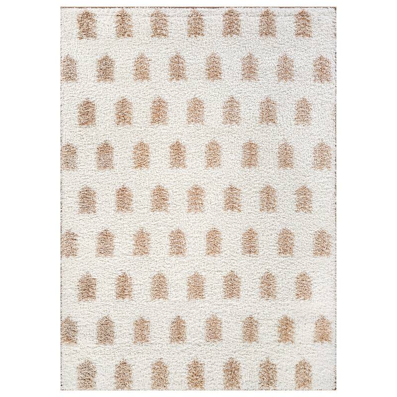 Scandinavian Arrow Shag Rug - Modern Look - Anthracite Dark Gray - Easy Maintenance