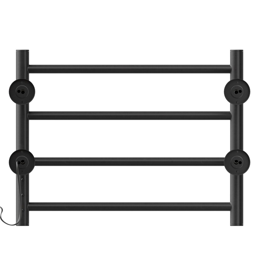 4 Bars Heated Towel Rack in Black with Timer and LED Display On Sale Bed Bath Beyond 39521120
