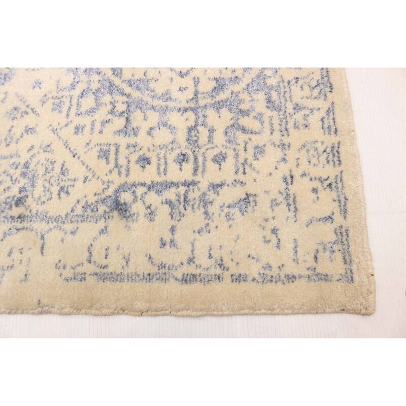 ECARPETGALLERY Hand Loomed Elysian Cream Silk, Wool Rug - 5'3 x 7'6