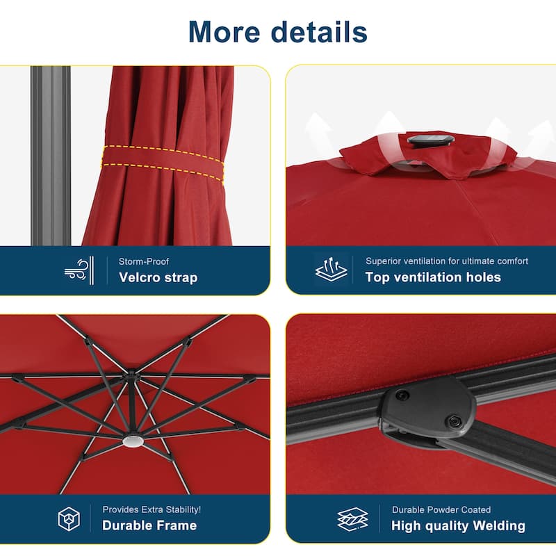 Outdoor 10FT LED Patio umbrella for Garden