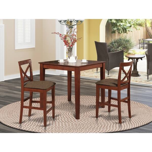 Shop Dark Brown Pub Table And 2 Stools 3 Piece Dining Set