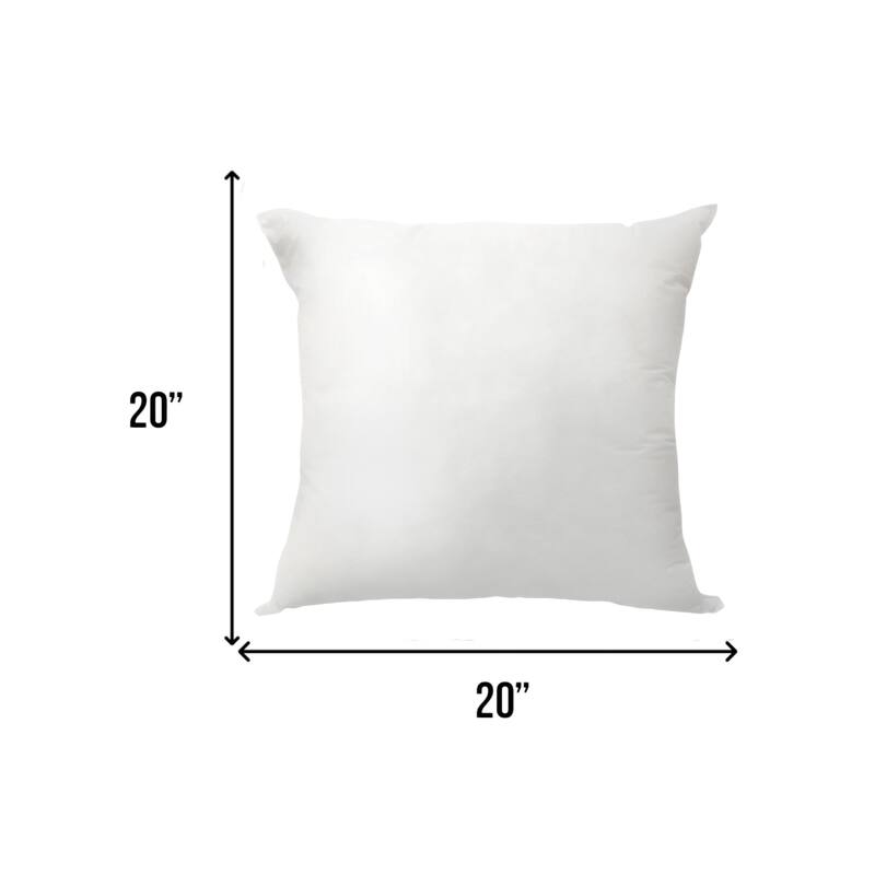 HomeRoots 20" White Down Feather Throw Pillow Insert