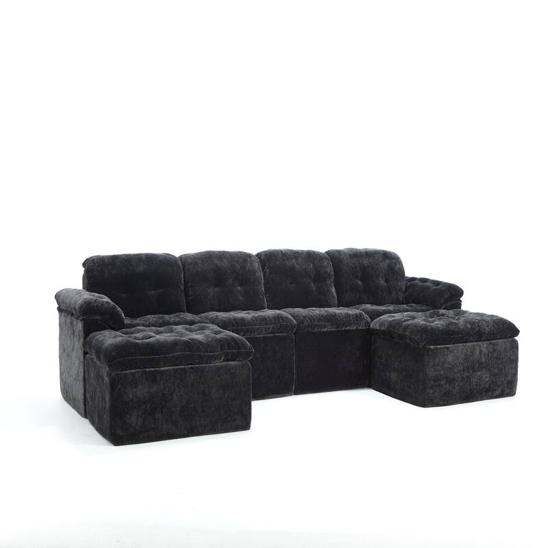 Modular Convertible Cushioned Sleeper Sofa Set