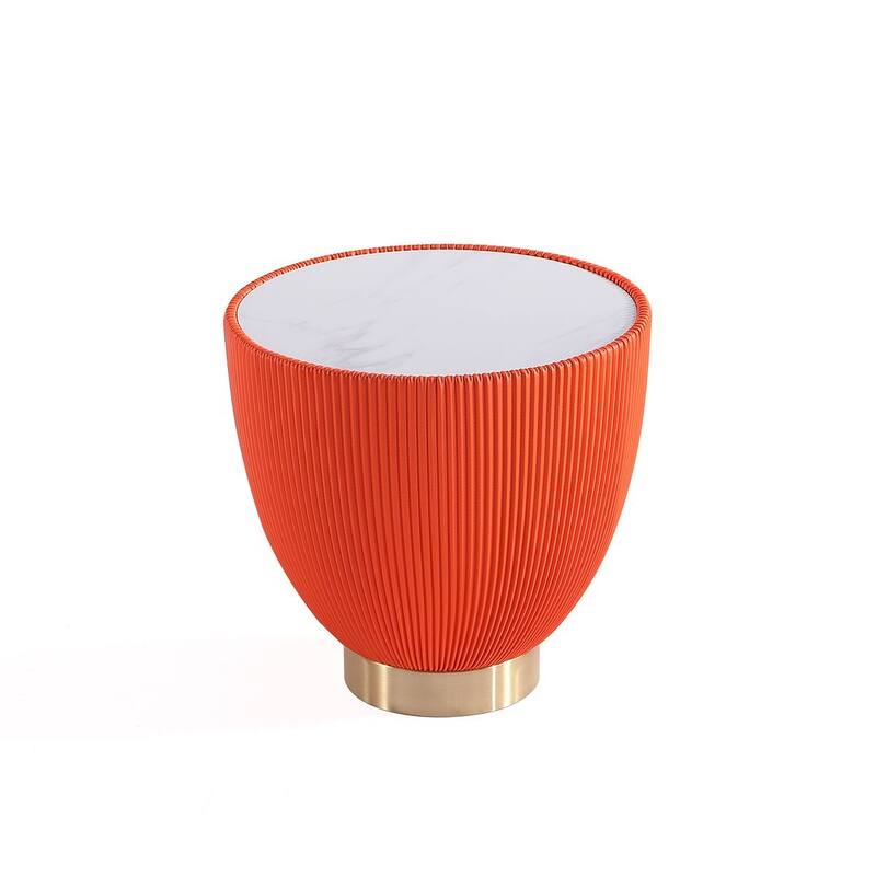 Manhattan Comfort Modern Anderson Ceramic Gold Table Set