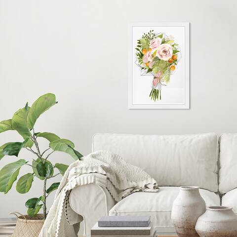 Wynwood Studio 'Tropical Bouquet Bloom' Floral and Botanical Green Wall Art Framed Print