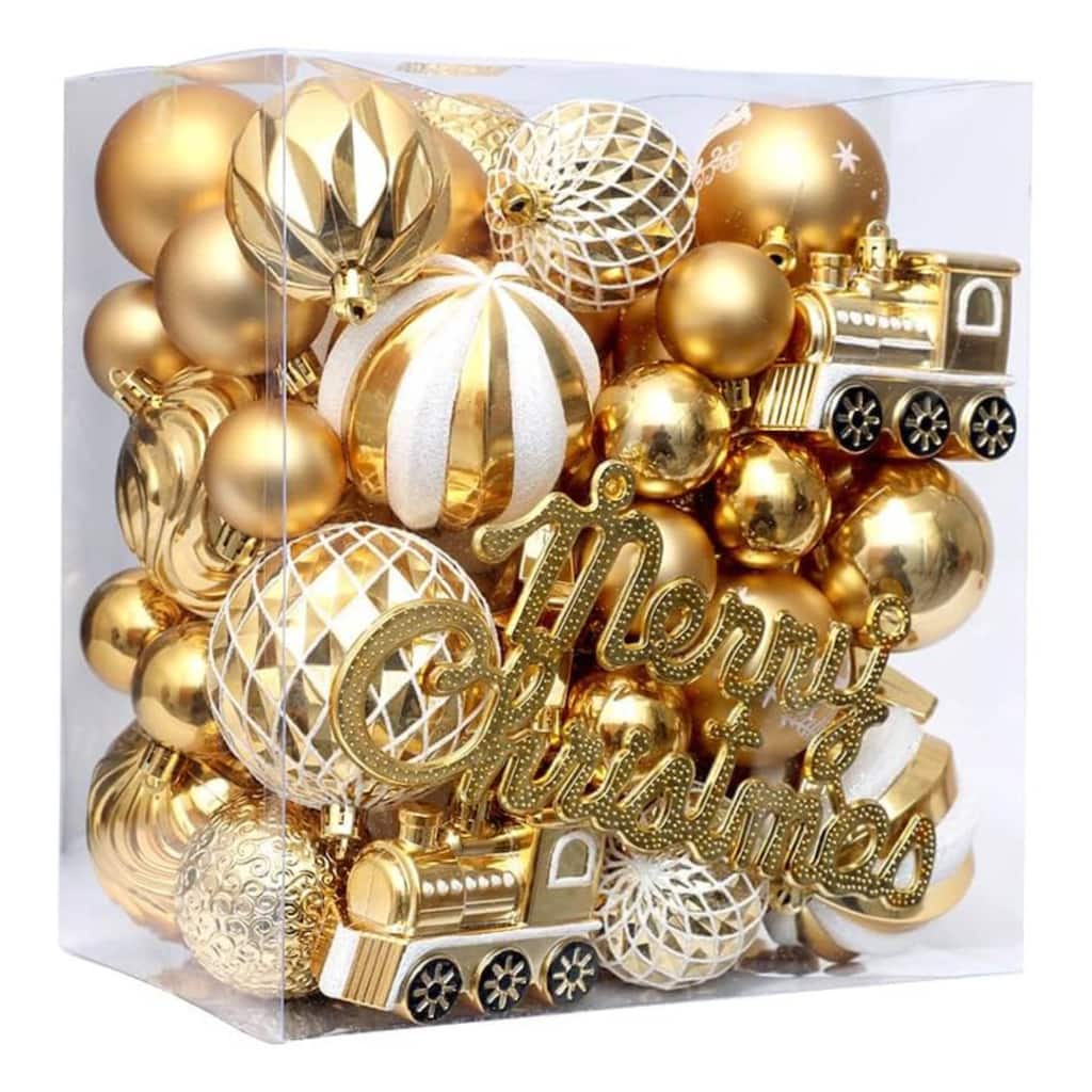 65 Pcs Christmas Decoration Ball Ornaments Set for Holiday Party Wedding - N/A