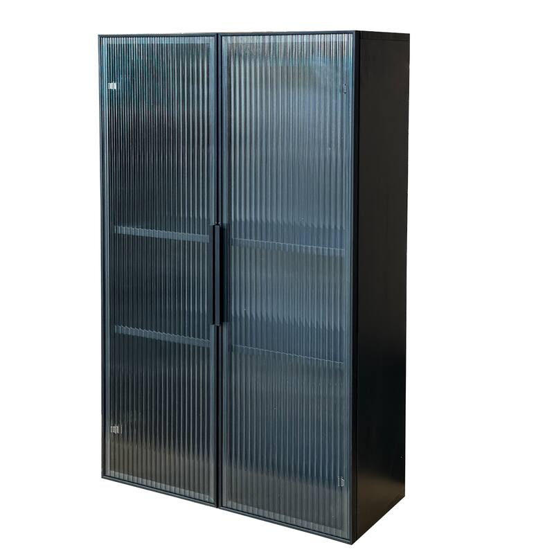 Wall Mounted Kitchen Storage Cabinet With Glass Door, Glass Kitchen Wall Storage Cabinet