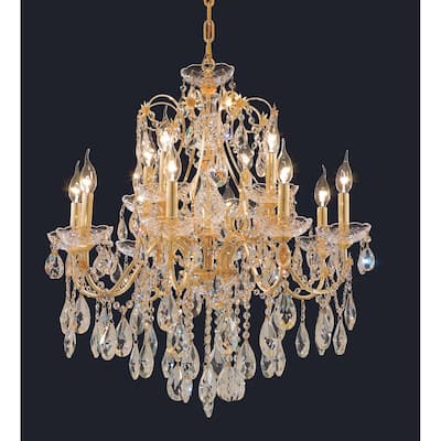 Fleur Illumination Collection Chandelier D:28in H:28in Lt:12 Gold Finish