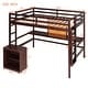 preview thumbnail 32 of 64, Loft Bed with Desk and Writing Board, Wooden Loft Bed with Nightstand