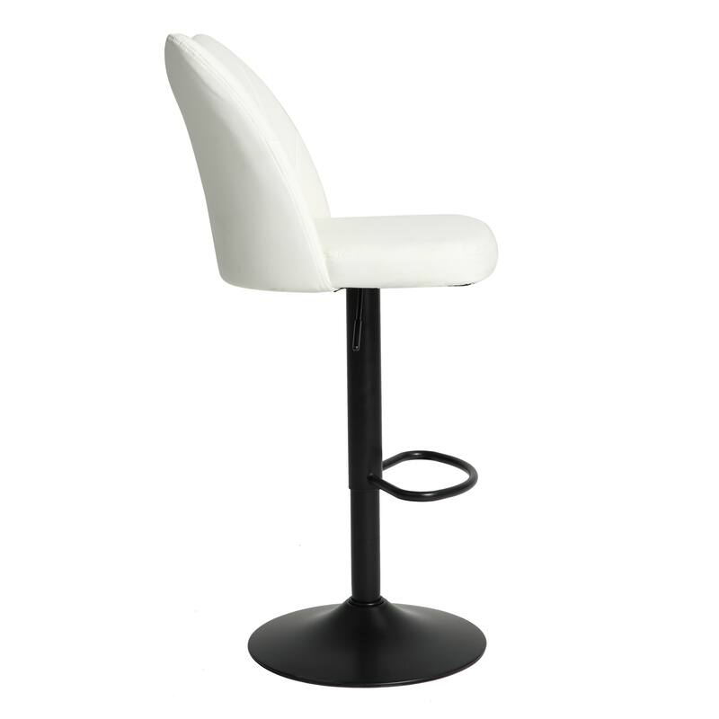 Swivel Bar Stools Set of 2, Counter Height Bar Stools with Back, Armless Upholstered Kitchen Stool Island with Footstool