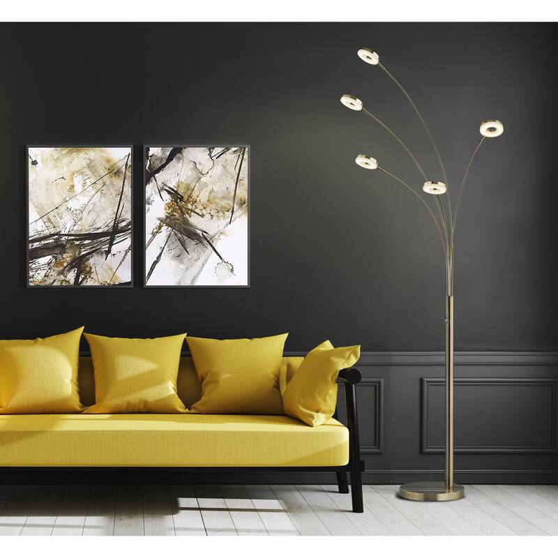 "Ufo" 73"H Super Bright 5-Arched Led Floor Lamp With Touch Dimmer - 73