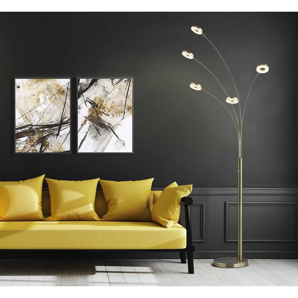 Artiva 73"H 5-Arched LED Floor Lamp With Dimmer