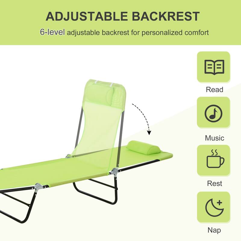 Sunbed Folding Recliner with Headrest
