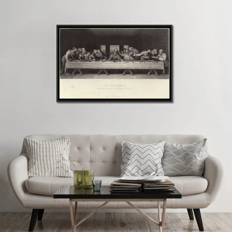 iCanvas "The Last Supper " by Leonardo da Vinci Framed Canvas Print