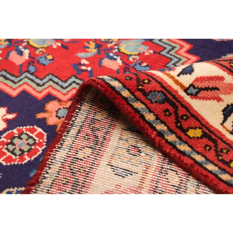 ECARPETGALLERY Hand-knotted Anatolian Vintage Navy, Red Wool Rug - 3'8 x 10'4