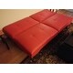 Abbyson Aspen Red Bonded Leather Foldable Futon Sleeper Sofa