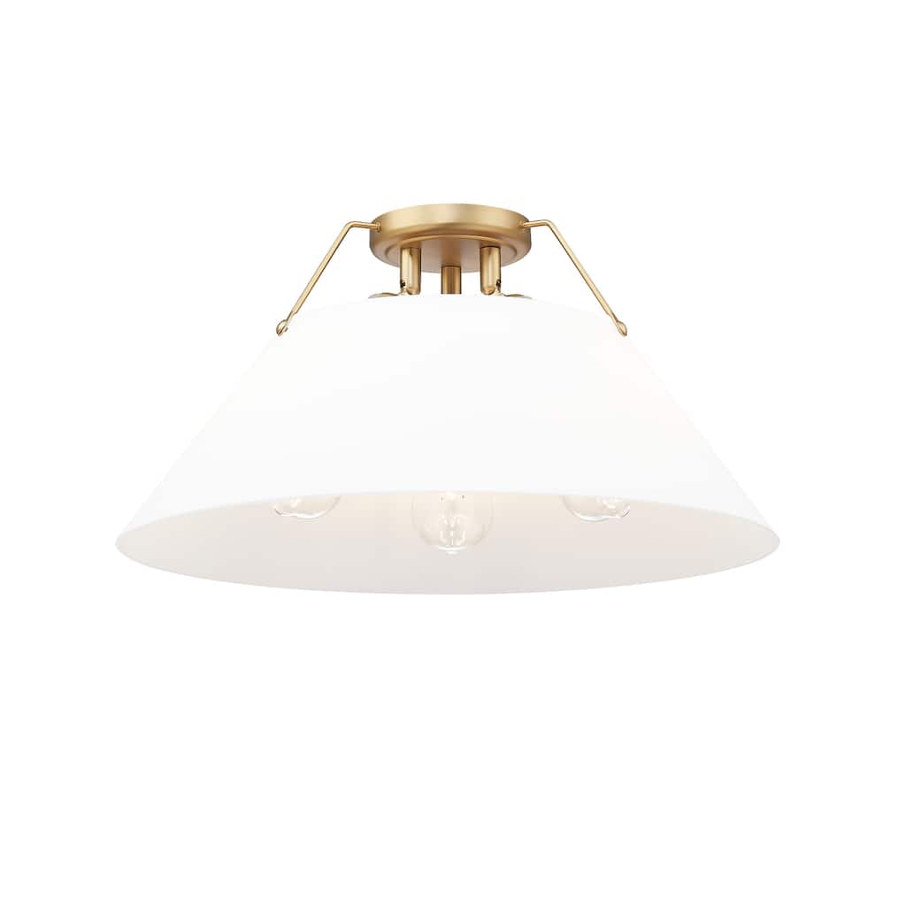 Orwell 3-Light Flush Mount in Brushed Champagne Bronze with Opal Glass - Gold
