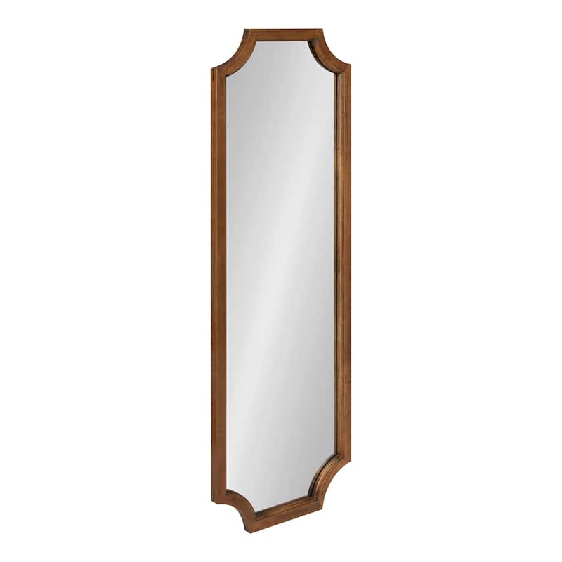 Kate and Laurel Hogan Scalloped Wood Framed Mirror - 16x48 - Rustic Brown