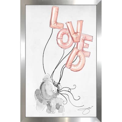 "Elephant, Loved Balloons (Pink)" by Jodi Print on Acrylic