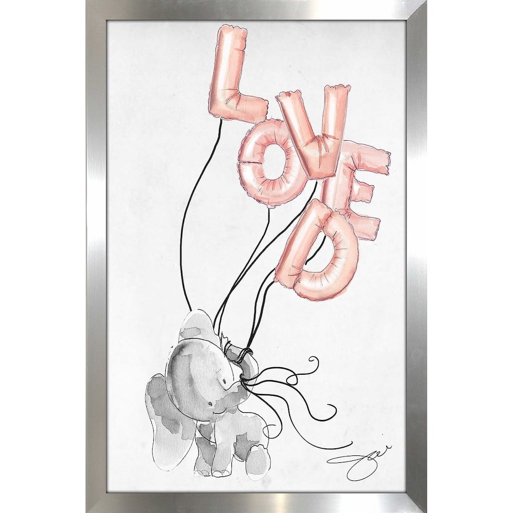 "Elephant, Loved Balloons (Pink)" by Jodi Print on Acrylic