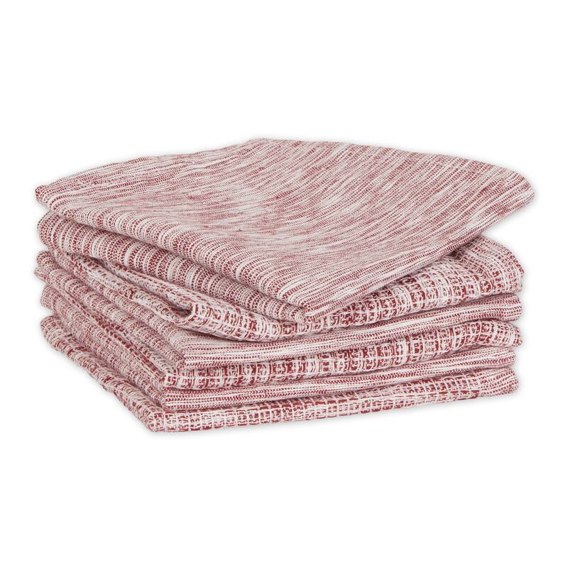 Assorted Sage And Off-White Recycled Cotton Dishcloth (Set of 6) 12x12