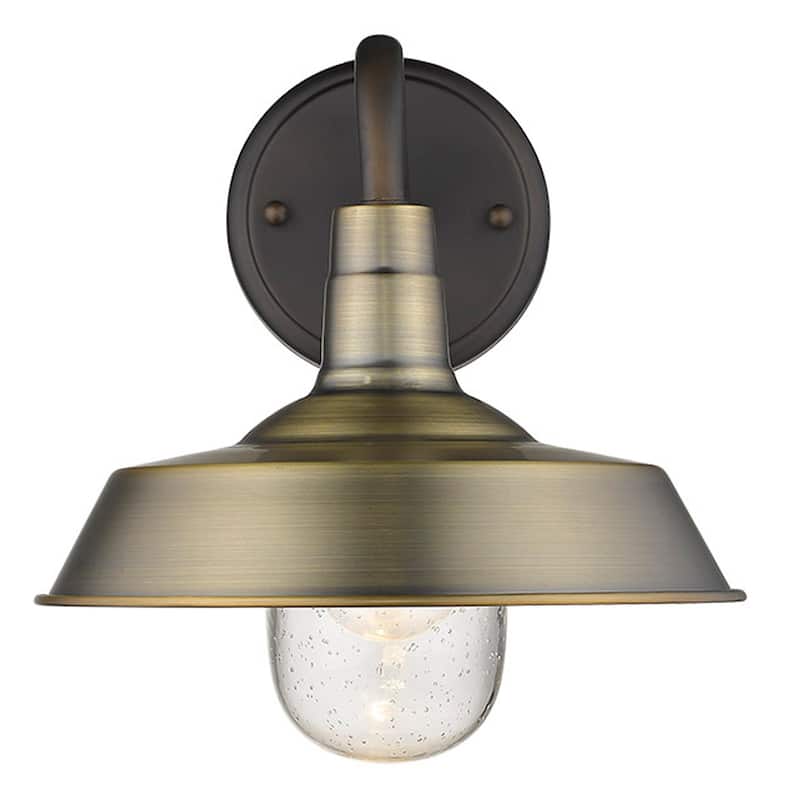 Burry 1-light Antique Brass Exterior Wall Fixture