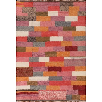 All-Over Plush Moroccan Area Rug Handmade Wool Carpet - 8'0" x 10'7"
