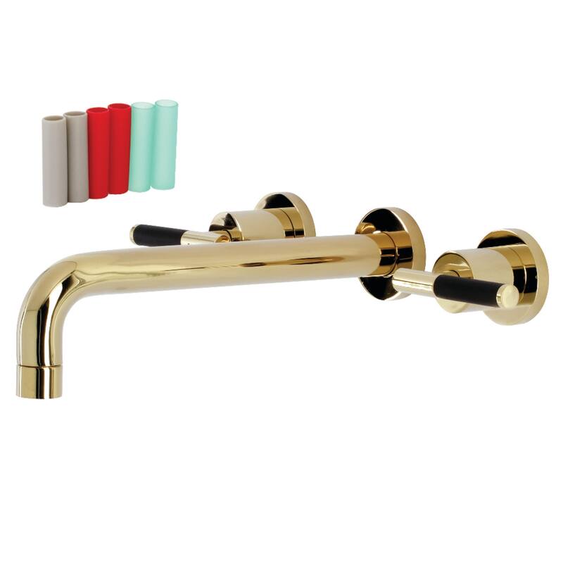 Kaiser Two-Handle Wall Mount Tub Faucet - Polished Brass