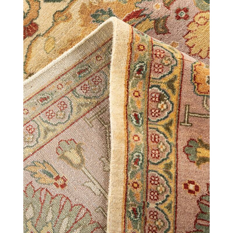 Overton Hand Knotted Wool Vintage Inspired Traditional Mogul Ivory Area Rug - 9 x 12