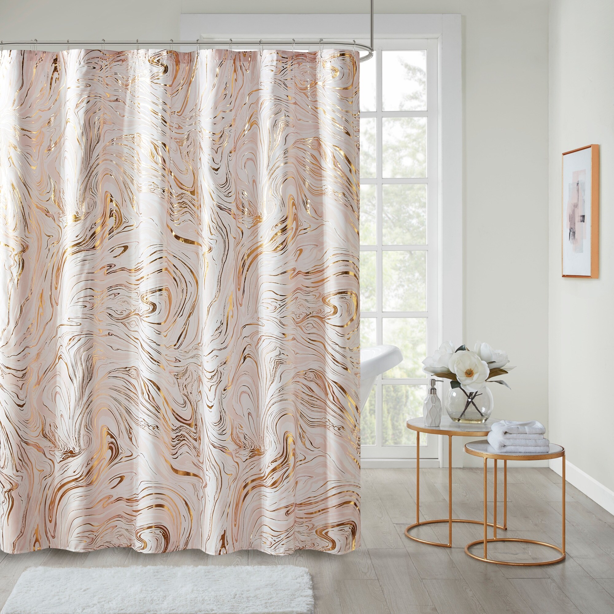 silver and gold metallic curtains