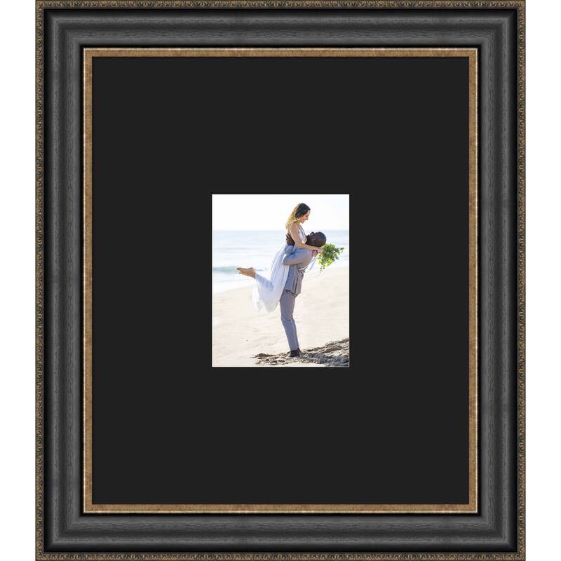 Thomas Black Bronze Framed Picture Frame, Photo Frame - 22x26 Matted Black 8x10