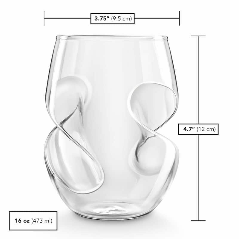 Final Touch Set of 4 Conundrum Red Wine Glasses - 16 oz