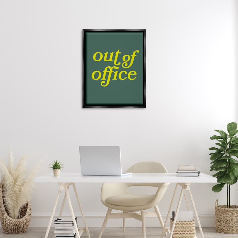 Stupell Minimal Out Of Office Framed Floater Canvas Wall Art Design By Victoria Barnes