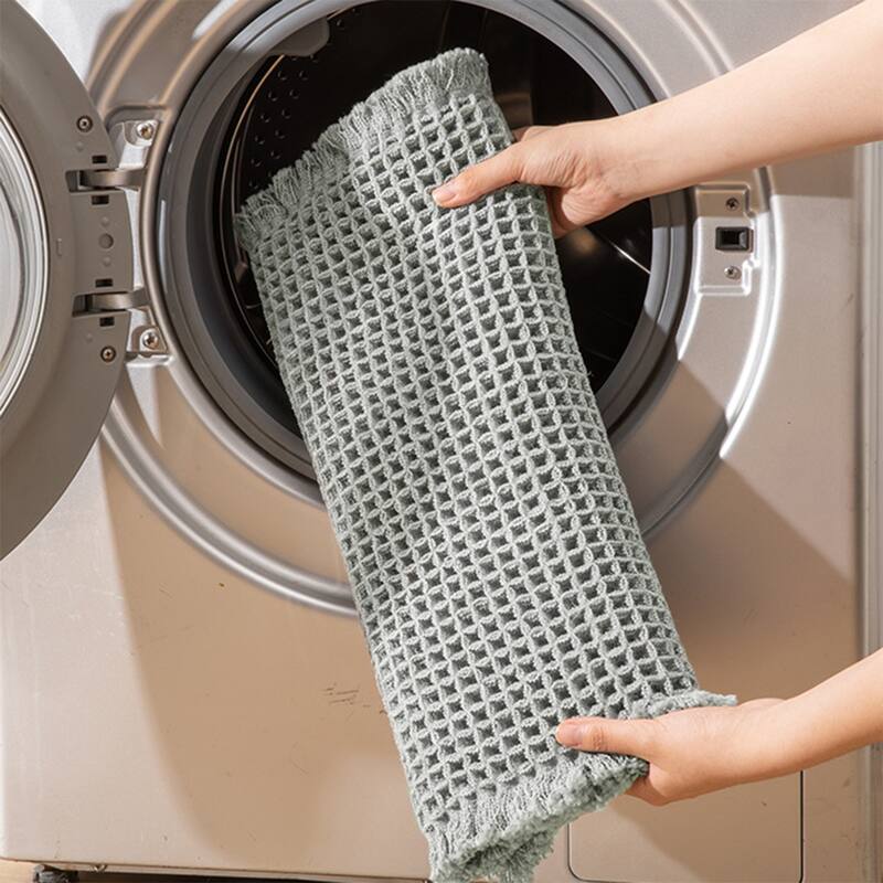 Waffle Tassels Bathroom Mat Soft Absorbent Laundry Room Thick Bath Rugs Bohemia Home Gifts