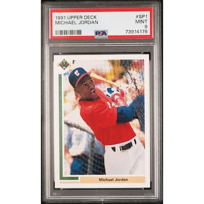 Michael Jordan 1991 Upper Deck Baseball Card #SP1 Graded PSA 9 - 8'6" x 11'6"