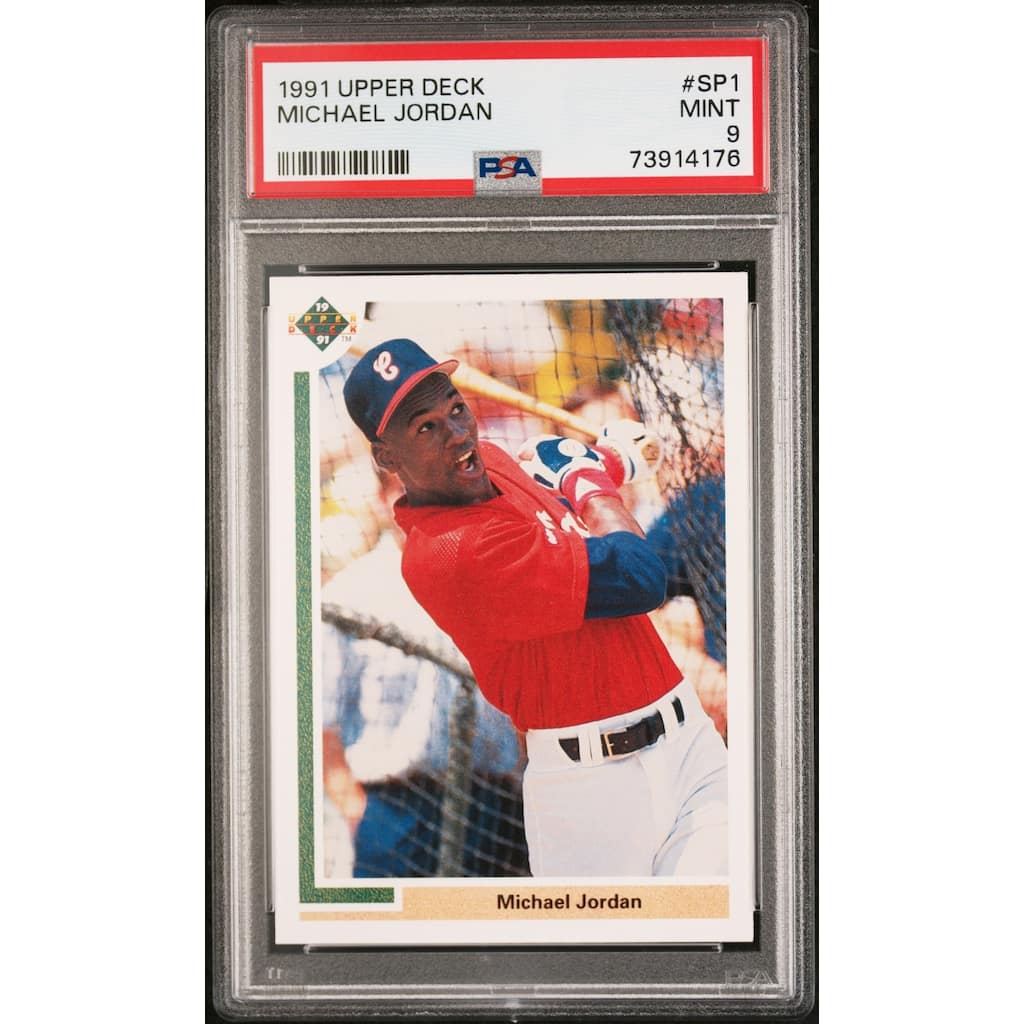 Michael Jordan 1991 Upper Deck Baseball Card #SP1 Graded PSA 9 - 8'6" x 11'6"