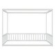 preview thumbnail 15 of 49, Full Size Wood Canopy Bed with Guardrails,Floor Bed For Kids